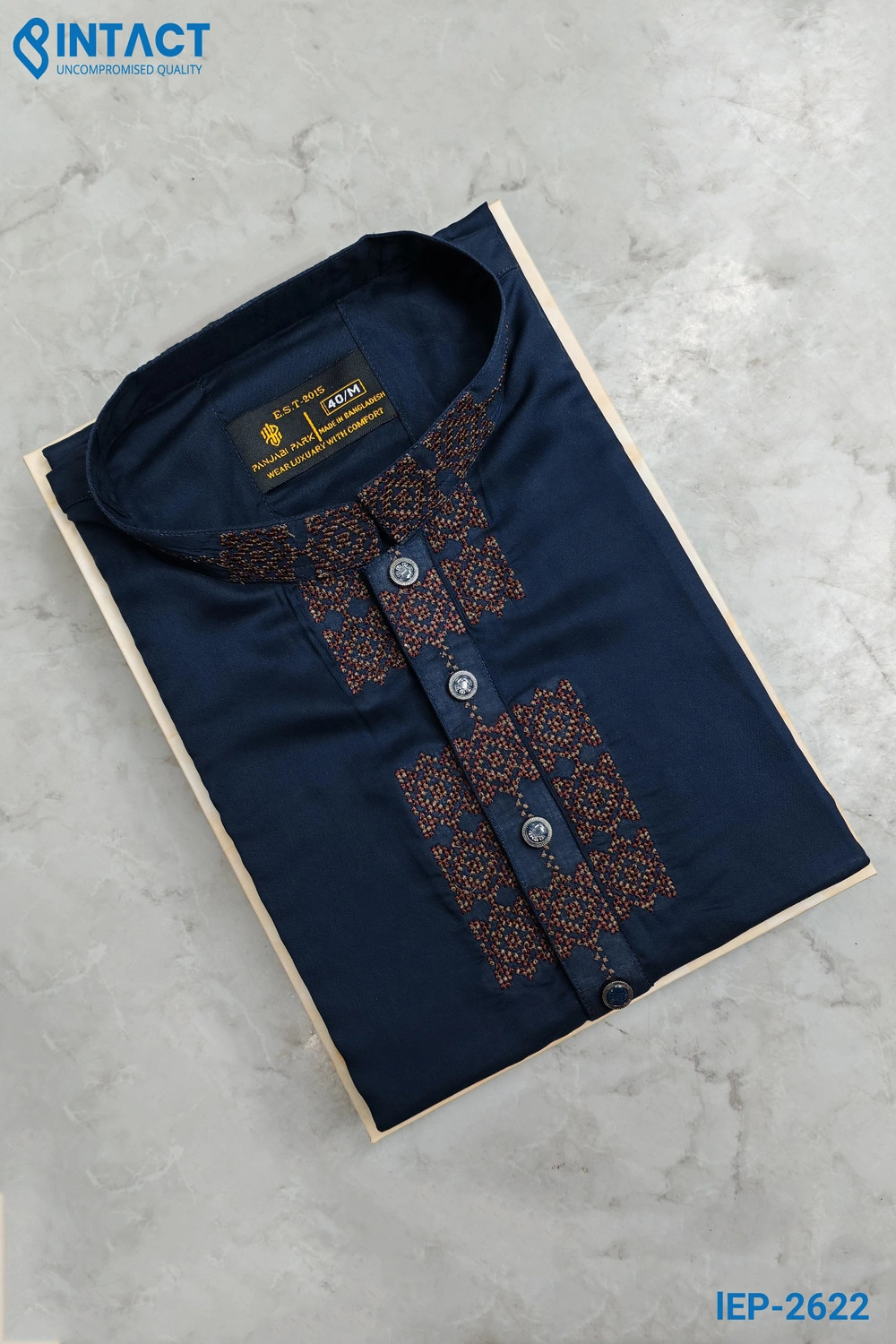 Premium Lilen Cotton Panjabi Navy Blue