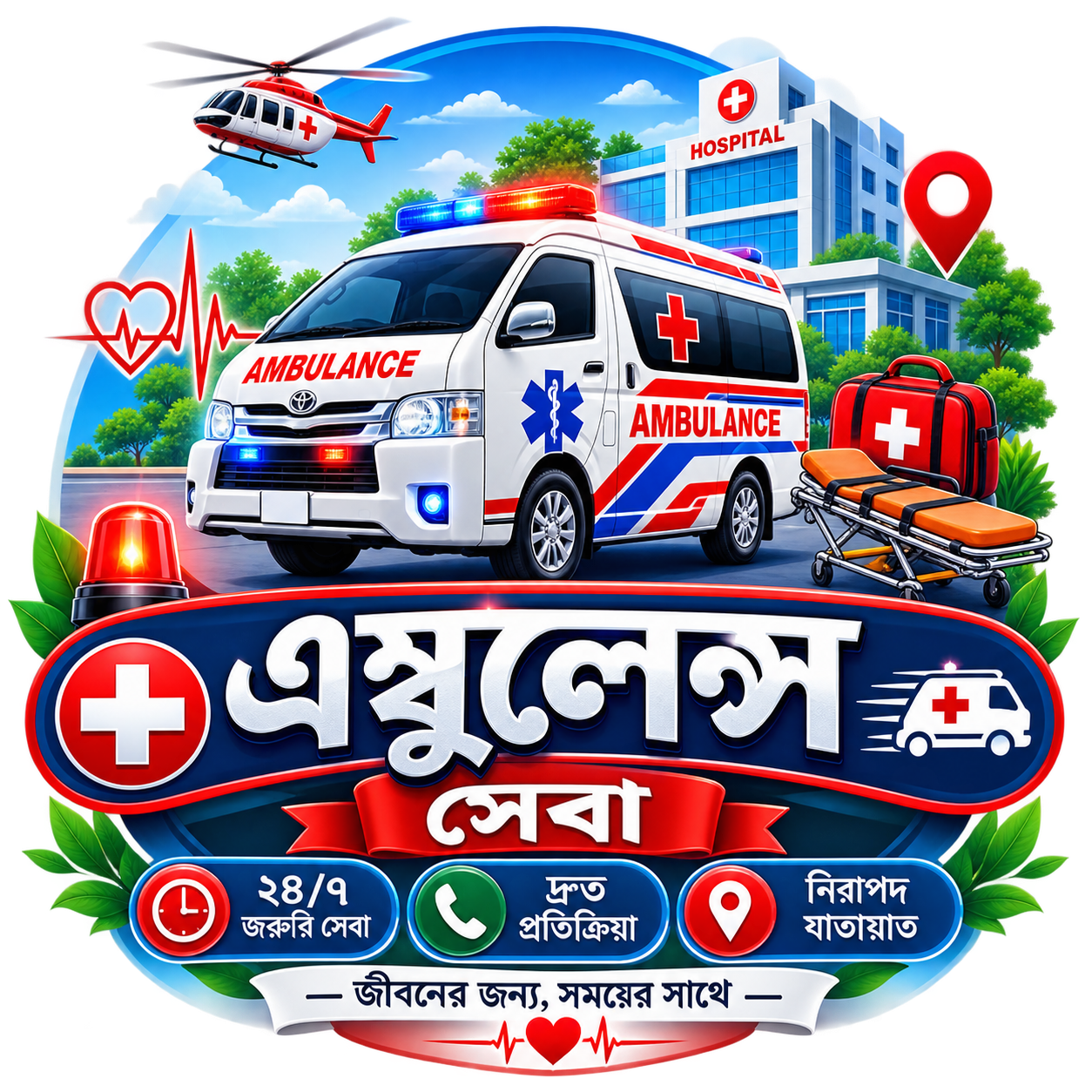 শেরপুর এম্বুলেন্স সার্ভিস এর তালিকা ও মোবাইল নাম্বার