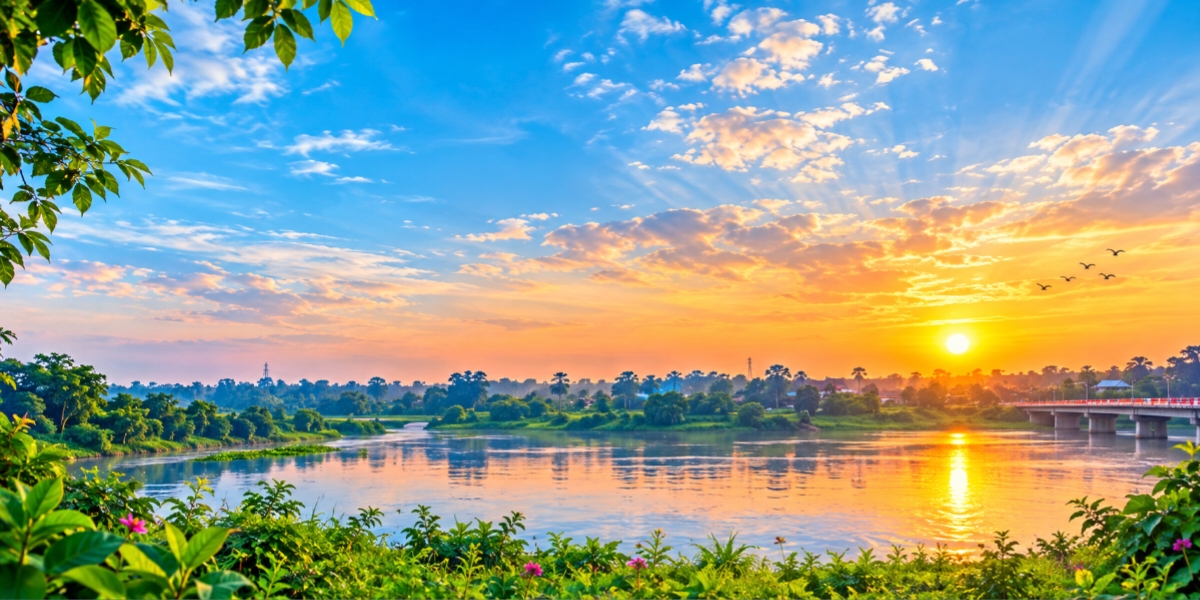 ভোরের পরিষ্কার আবহাওয়া