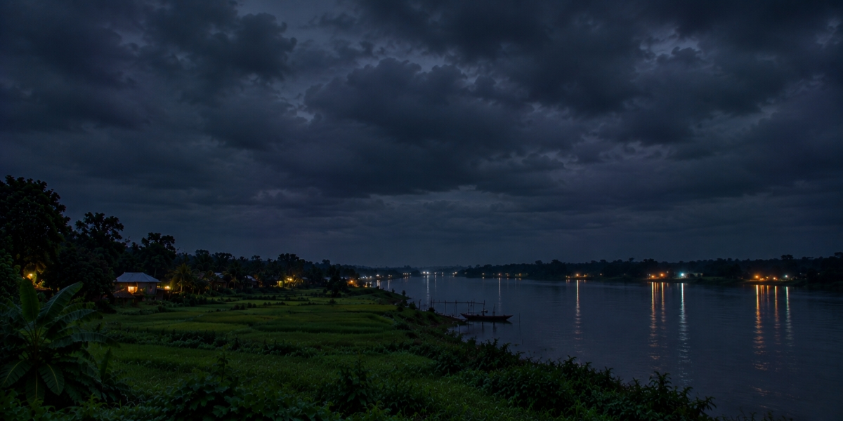 মেঘলা রাতের আবহাওয়া